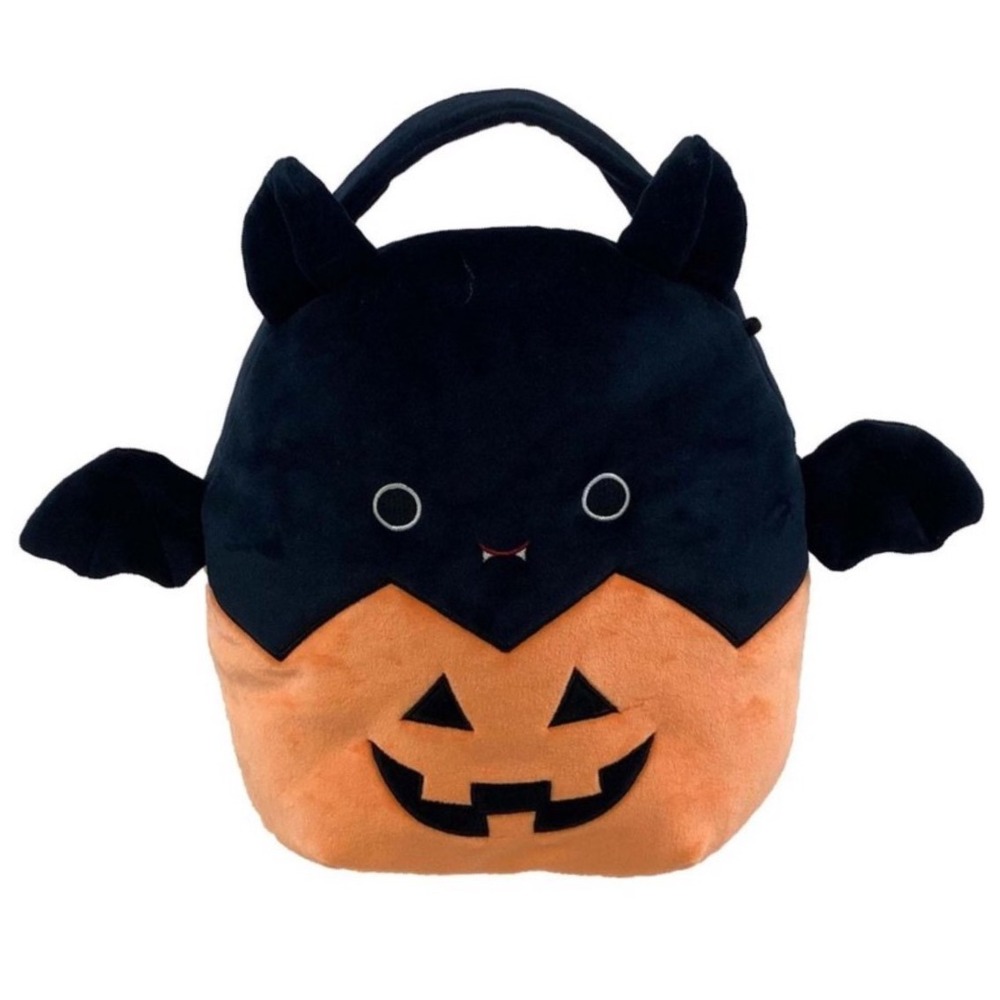 Squishmallows Emily Bat Pumpkin Halloween Treat Pail Bag Plush Stuffed Animal‎